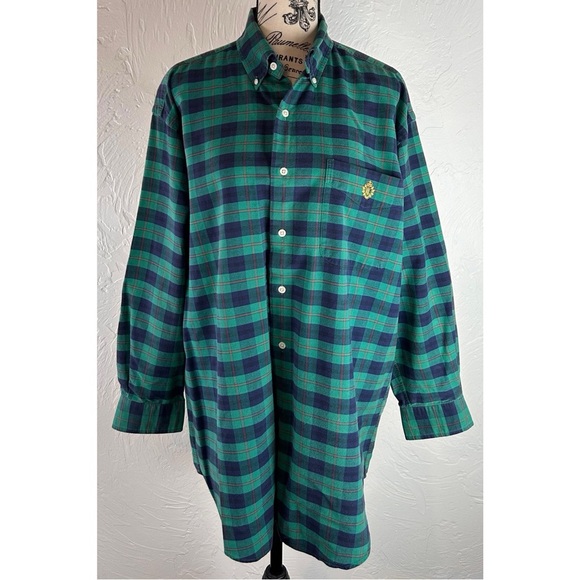 Ralph Lauren Plaid Button Down Long Sleeve Cotton Double L Crest Shirt Medium - Picture 5 of 13
